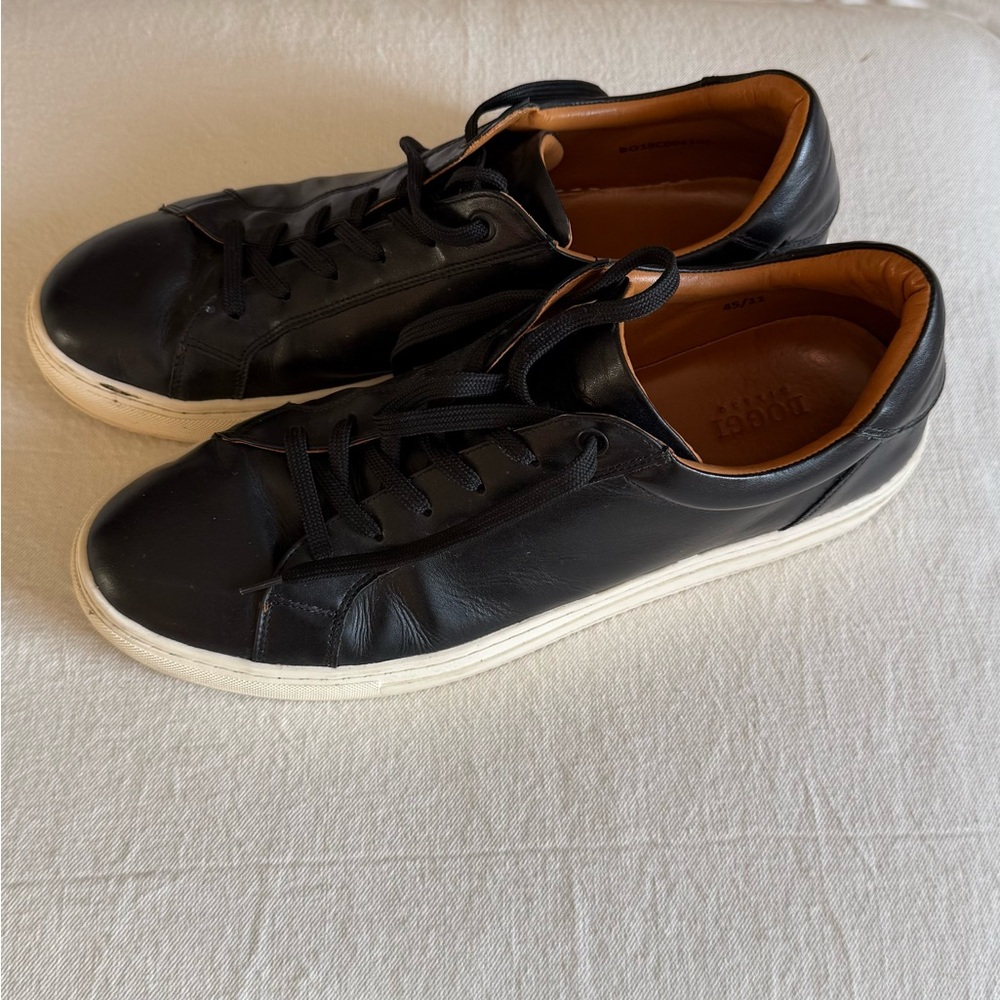 Men's Black Leather Sneakers